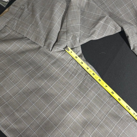 Banana Republic Dress Pants Mens 33x32 Gray Tan Plaid Slim Fit Business Casual - Picture 4 of 13